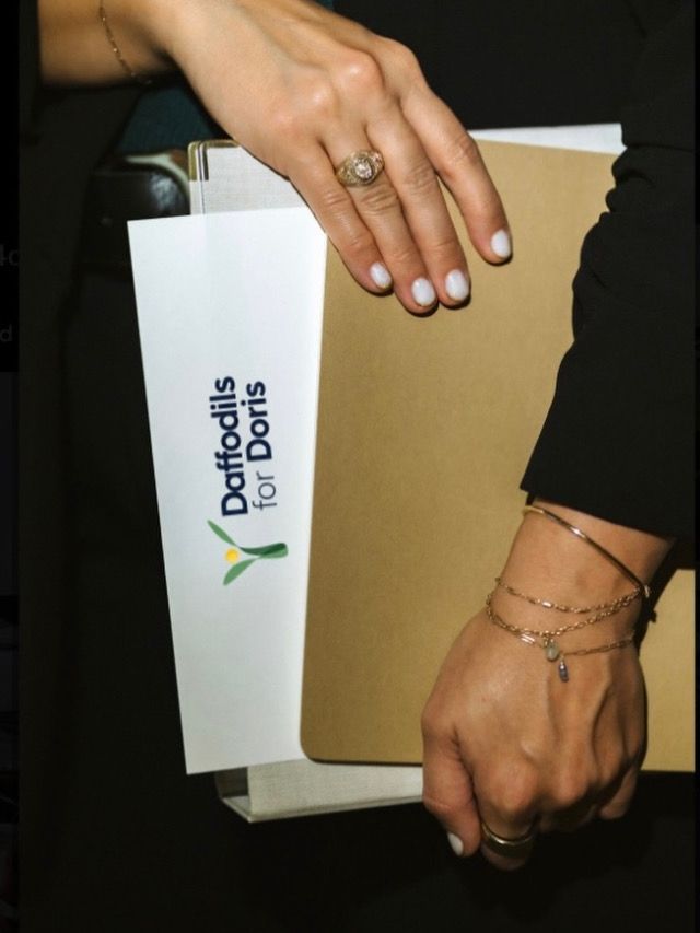 Hands holding Daffodils for Doris branded materials